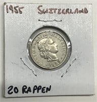 1955 Switzerland 20 Rappen