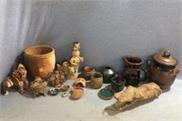 Unique Pottery Lot Includes Handmade Items Such