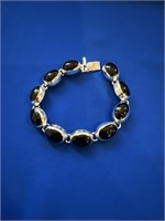 Black Onyx Silver Bracelet