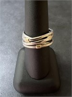 Trinity Silver with Gold Ring