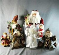 6 Christmas Time Santa Claus Figure Collectibles