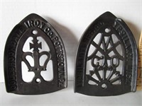 PAIR VINTAGE CAST IRON TRIVETS