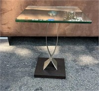 Mid-Century Modern Glass Top End Table
