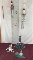 Assorted Light Houses, Lighted And Wind Chimes