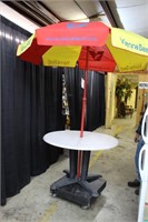 Patio Table with Vienna Beef Umbrella