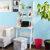 Haotian FRG60-W  White Ladder Shelf Desk