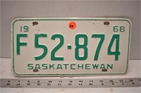 1968 Saskatchewan Farm license plate