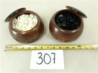 Japanese Go Stones with Wood Bowls - Melamine?