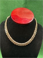 Goldtone necklace with rhinestones