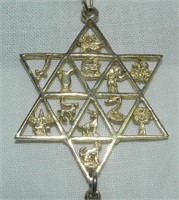 1970's Star of David Gold Tone Tassel Necklace