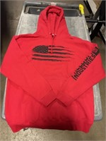 Large Pullover Hoodie in Red w/Black
