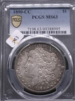 1890 CC PCGS MS63 MORGAN DOLLAR