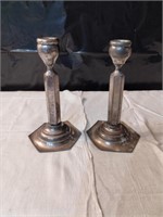 Antique Silver Plated Candle Holders