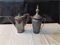 2 Antique Silver Plated Tea Pots