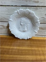 VINTAGE MILK GLASS WESTMORELAND INDIAN CHIEF 7"