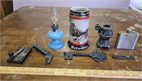 Budweiser Beer Stein, Miniature Oil Lamp, Pocket