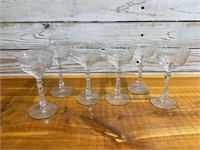 6CT LIBBEY ROCK SHARPE TALL DECO STEMWARE GLASSES