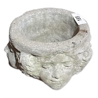 Cast Concrete Figural Lady Face Planter