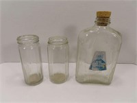 Clear Glass Canisters and Bottle
