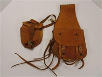 Leather Saddle Bag and Pouch