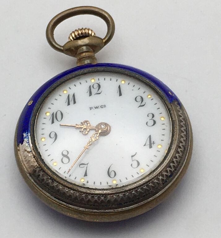 P. W. Co. Enameled Pocket Watch