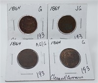 (4) 1864 Two Cent-Problems