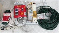 Bin of Extension Cords & Power Strips, Many New