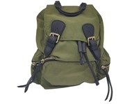 Olive Green Nylon Small Drawstring Backpack