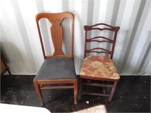 2 MISMATCHED CHAIRS - NEED TLC