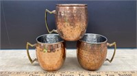 3 Copper Mugs