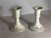 LENOX GLORIES ON GREY CHINASTONE CANDLE STICK HOLD