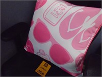 Pink Beach Throw Pillow