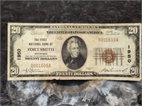 1929 First Nat'l Bank of Fort Smith Ark $20 Note