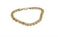 9ct Yellow gold double chain link bracelet