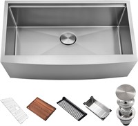 33 Inch Farmhouse Workstation Sink - Steel