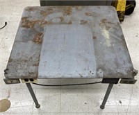 METAL SHOP TABLE WITH OUTLETS ATTACHED 3’ BY 3’