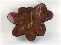 Handcrafted Backcock Co Wood Slab Clock