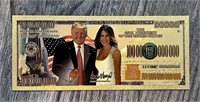 Donald Trump 24k Gold Coated Commemorative Note