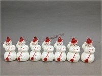 Vintage Rosen Rosbro Plastic Snowman Ornaments