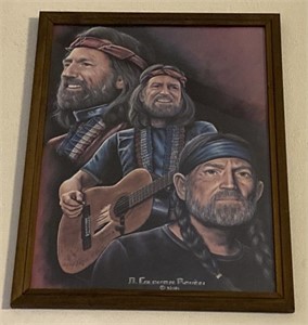 1981 Three Views Willie Nelson Framed Poster by