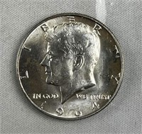 1964 JFK 90% Silver Half Dollar, BU 50c Coin