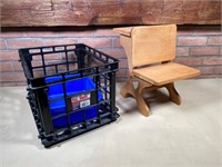 crate & decorative school seat