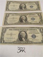 3- 1935 F $1 SILVER CERTIFICATES