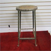 Vintage industrial Stool. 29.5" tall by 13.5" roun