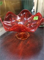 VINTAGE AMBERINA DISH