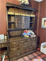 Wooden Chest with Hutch