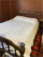 Wooden Bed with Bedding