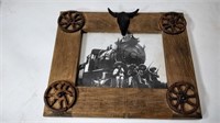 Vtg Framed Zapatistas Railroad Photograph