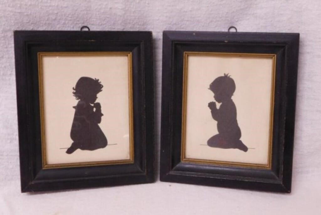 Vintage set of Richards framed silhouettes: A