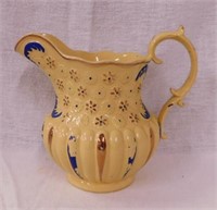 Antique English stoneware pitcher, 7" tall